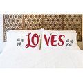 One Bella Casa One Bella Casa 73872CSE All of Me Loves All of You Pillow Case - Red & Black; Set of 2 73872CSE